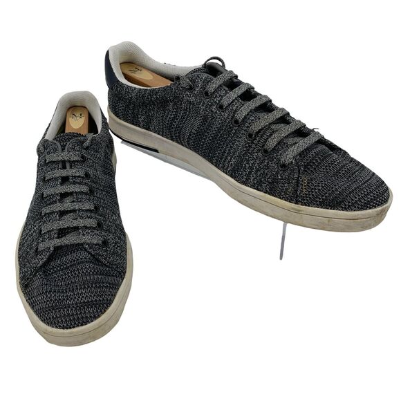 Hugo Boss Sneakers Mens 45 Rayadv Gray Space Dye Textile Low Top Casual Shoes - Picture 1 of 11